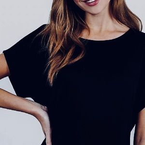 J. Crew Crochet Dolman Cut Black Sweater NWOT Sz M